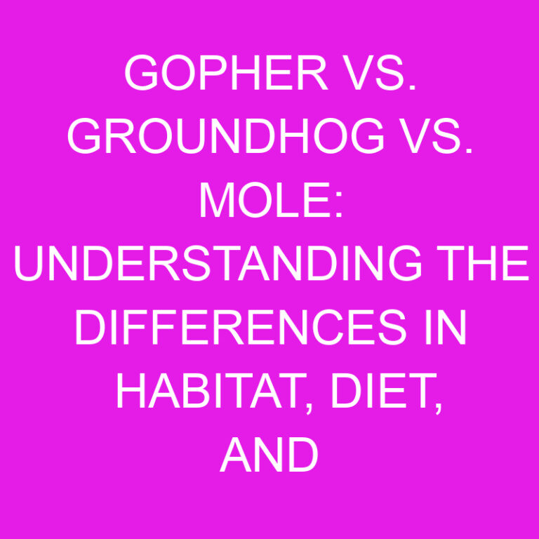 Gopher vs. Groundhog vs. Mole: Understanding the Differences in Habitat, Diet, and Behavior