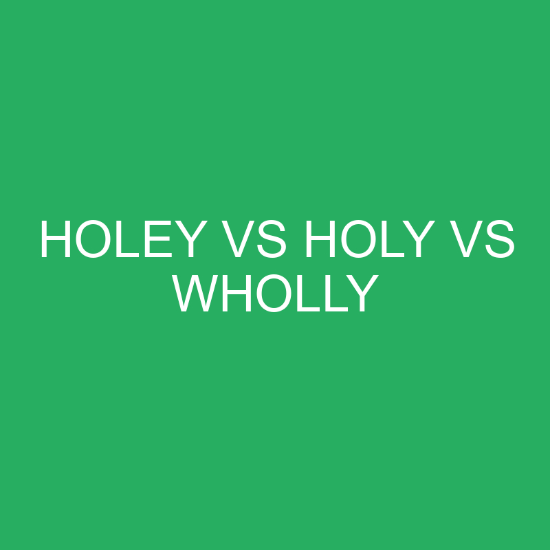 Holey vs Holy vs Wholly Differences and Comparison