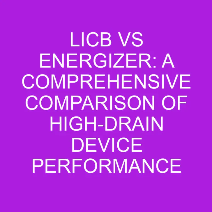Licb vs Energizer: Comparison of High-Drain Device Performance