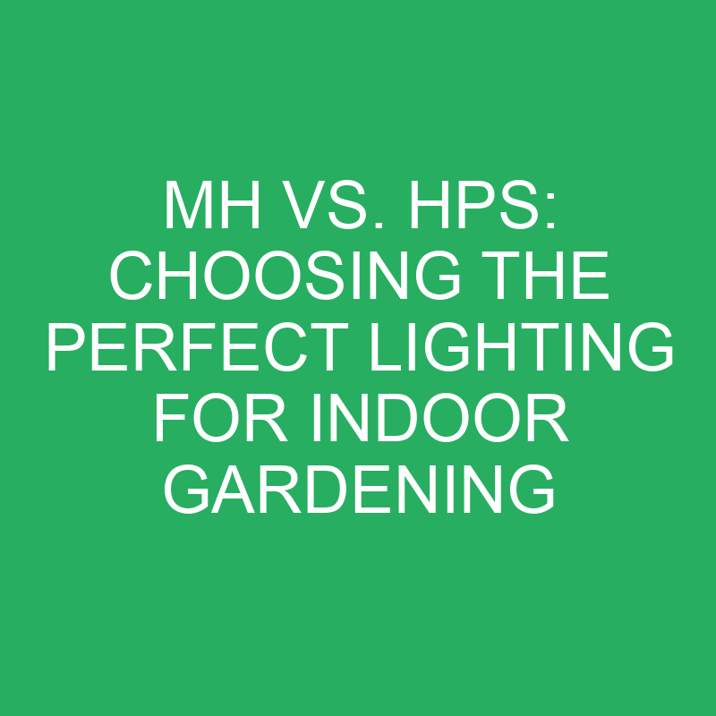 Mh Vs. Hps: Choosing the Perfect Lighting for Indoor Gardening 1 mh vs hps choosing the perfect lighting for indoor gardening 12373