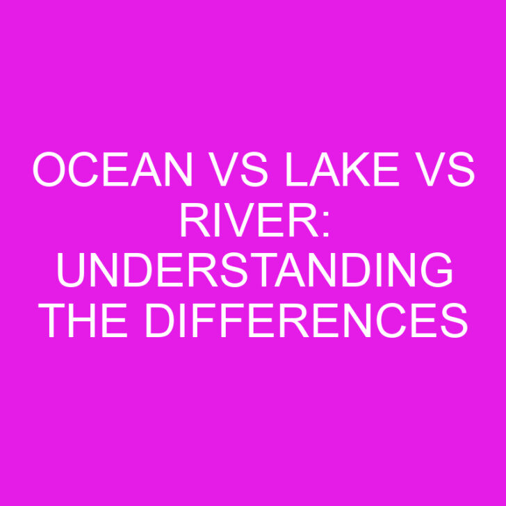 Ocean vs Lake vs River: Understanding the Differences