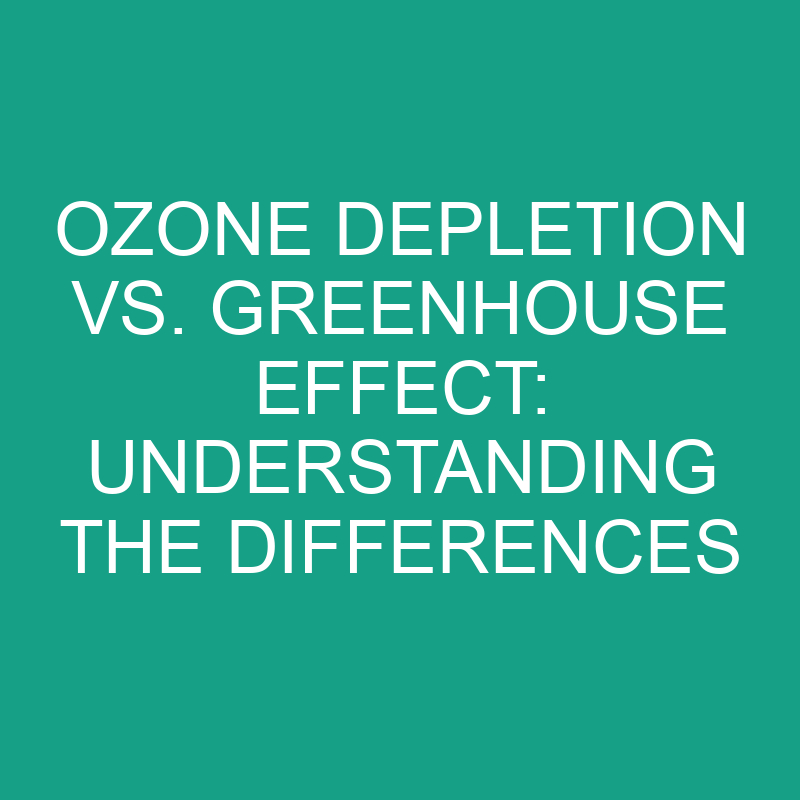 Ozone Depletion vs. Greenhouse Effect: Understanding the Differences 1 ozone depletion vs greenhouse effect understanding the differences 11809