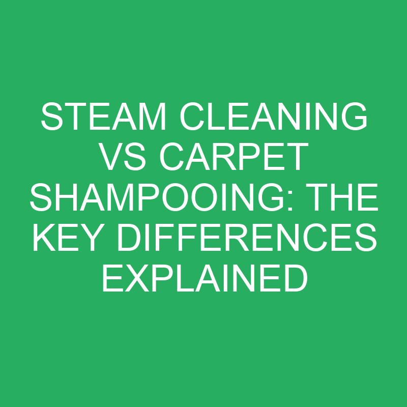 steam cleaning vs carpet shampooing the key differences