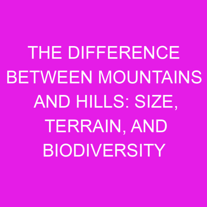 The Difference Between Mountains and Hills: Size, Terrain, and Biodiversity