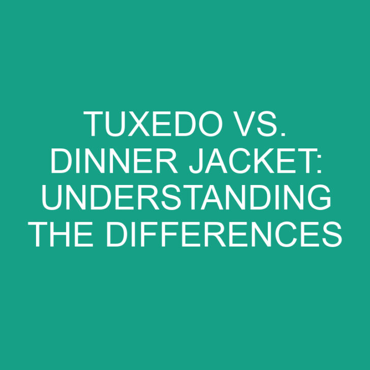 Tuxedo vs. Dinner Jacket: Understanding the Differences