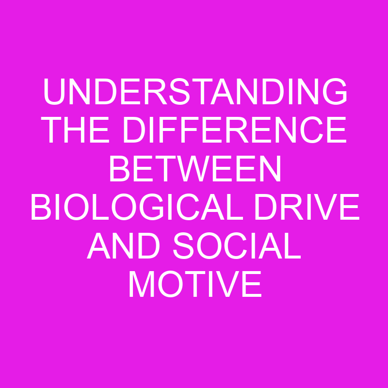 understanding the difference between biological drive and social motive 10810