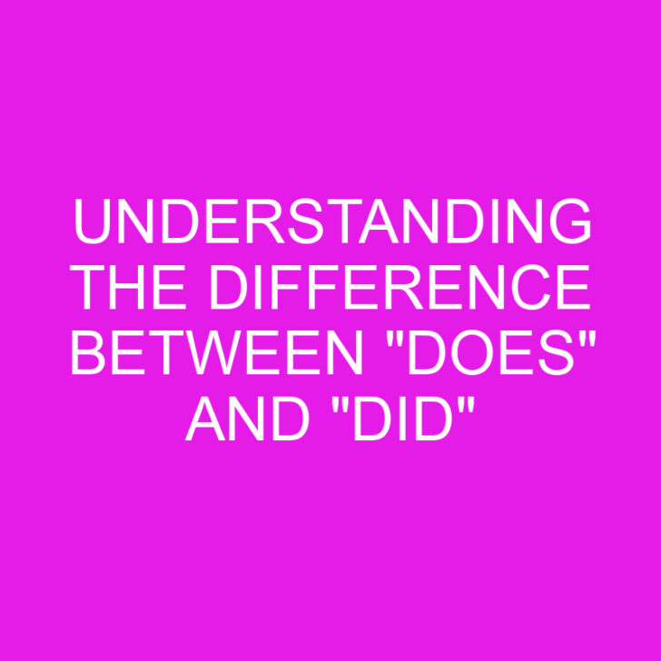 Understanding the Difference Between “Does” and “Did”