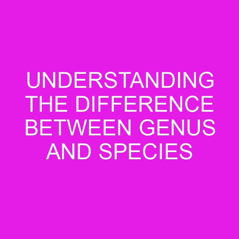 Understanding the Difference Between Genus and Species 1 understanding the difference between genus and species 11994