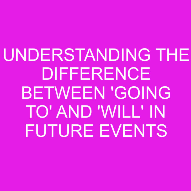 Understanding the Difference Between ‘Going To’ and ‘Will’ in Future Events