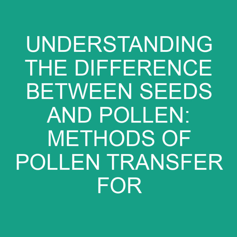 Difference Between Seeds and Pollen: Methods of Pollen Transfer