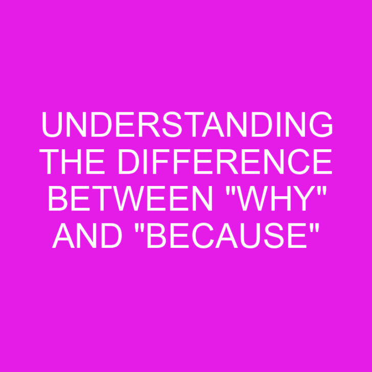 Understanding the Difference Between “Why” and “Because”