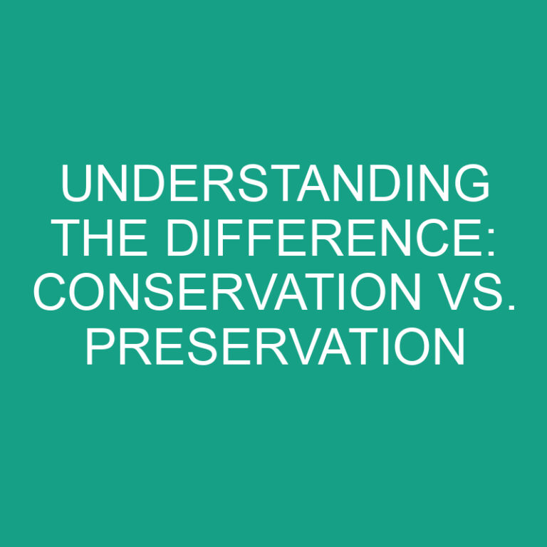 Understanding the Difference: Conservation vs. Preservation