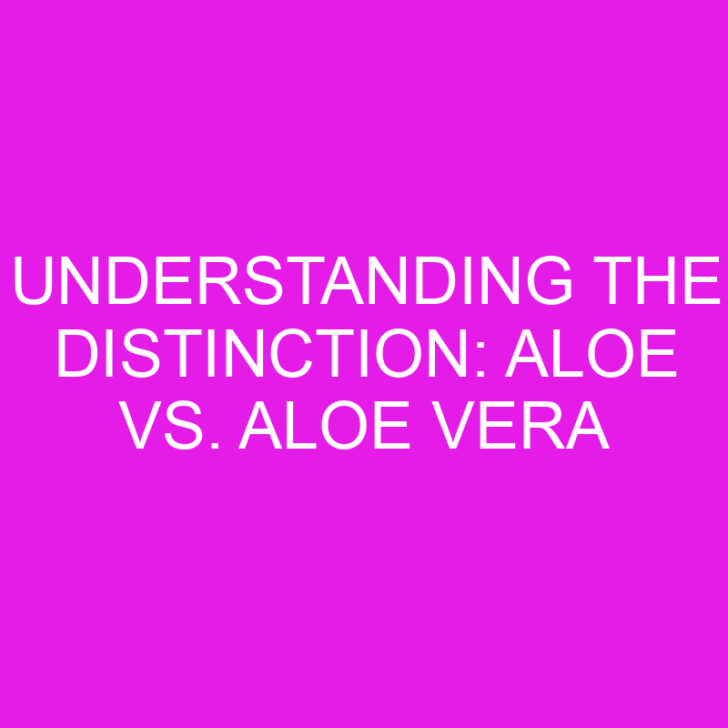 Understanding the Distinction: Aloe vs. Aloe Vera
