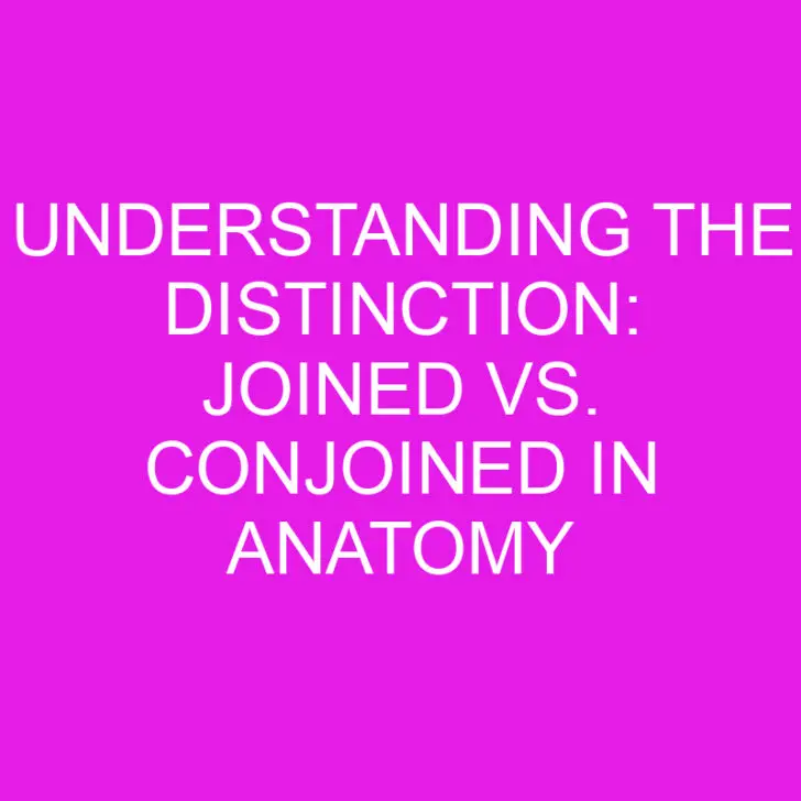 Understanding the Distinction: Joined vs. Conjoined in Anatomy