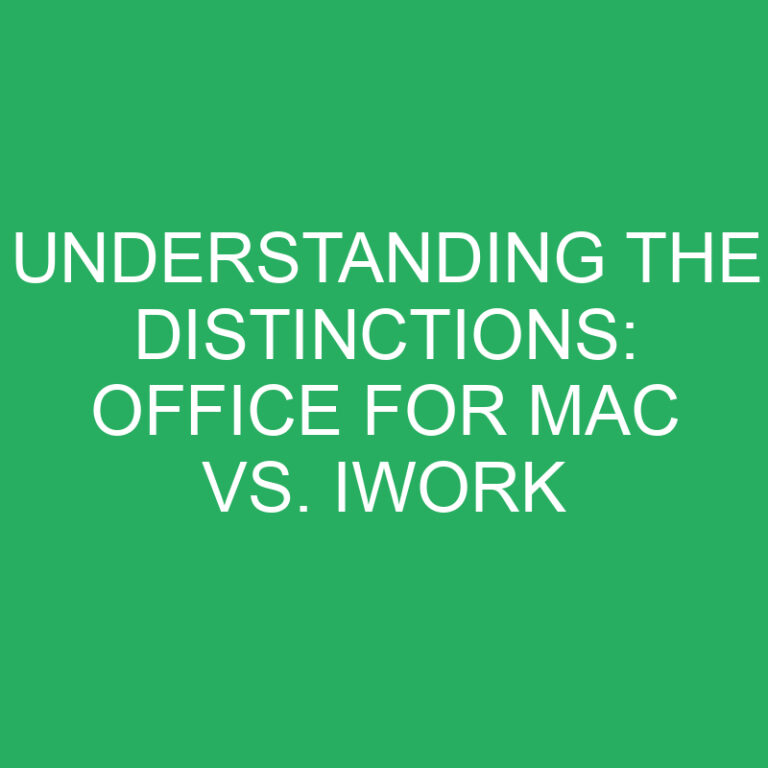 Understanding the Distinctions: Office for Mac vs. iWork 2 Understanding the Distinctions: Office for Mac vs. iWork