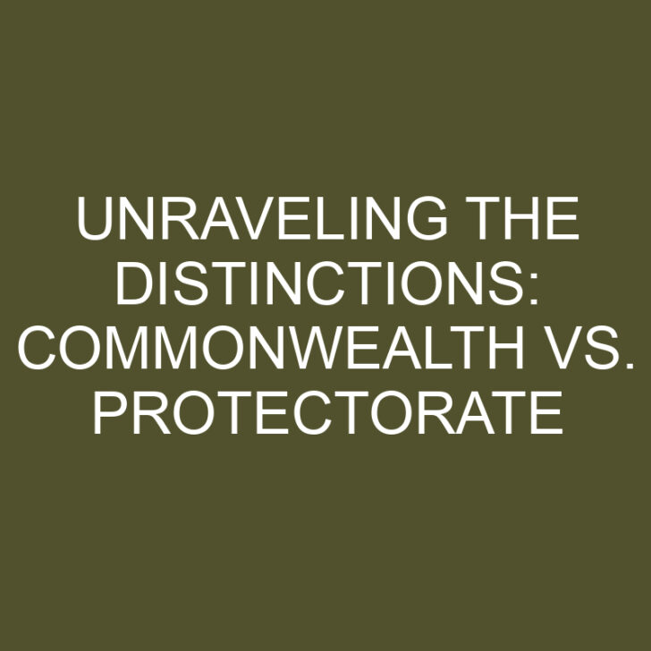 Unraveling the Distinctions: Commonwealth vs. Protectorate