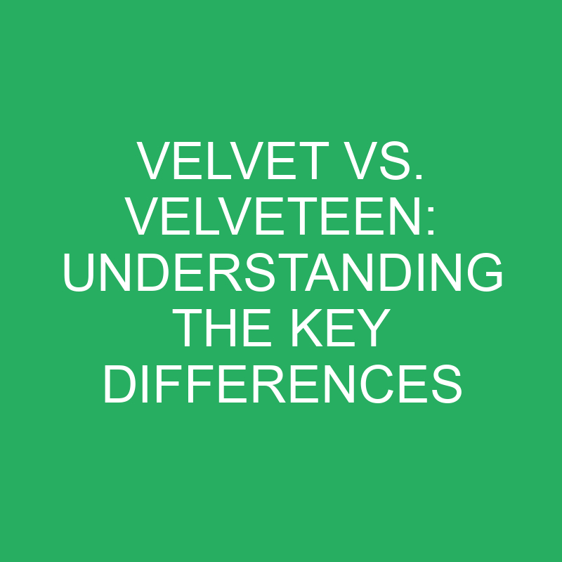 Velvet Vs. Velveteen Understanding The Key Differences » Differencess
