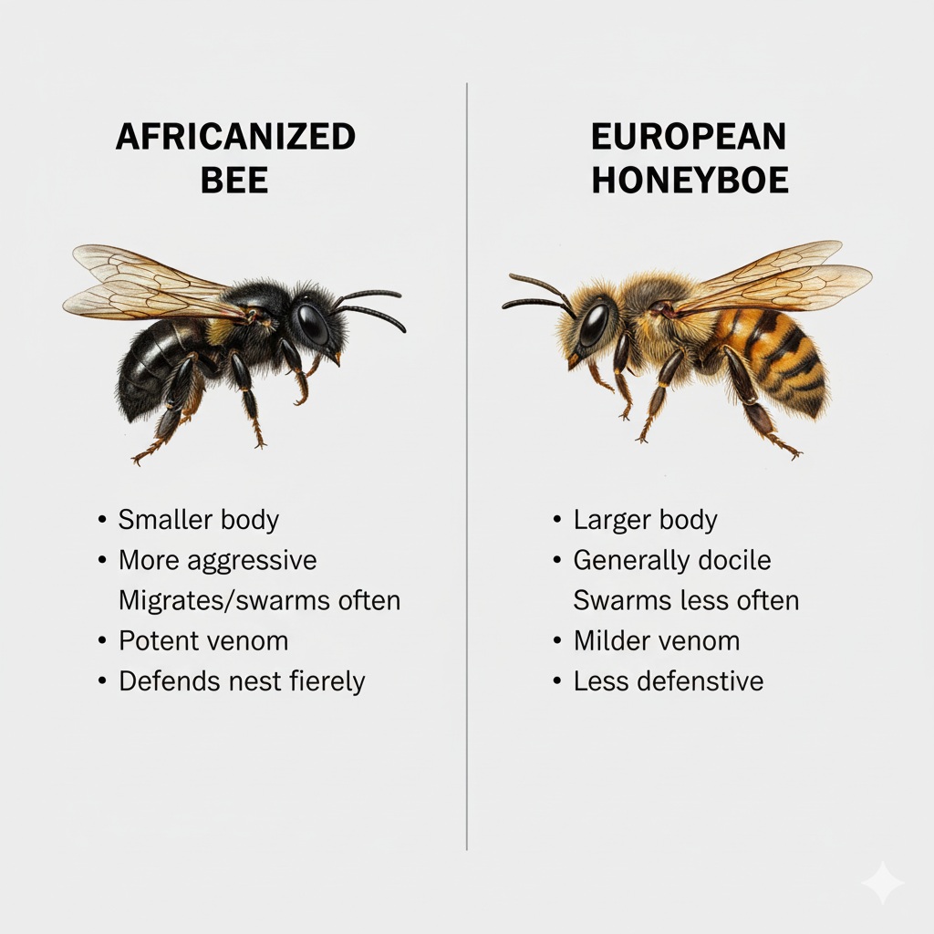 African Bee vs. Honeybee