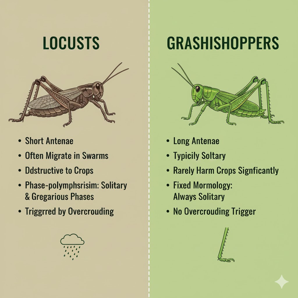 Locust vs Grasshopper: Understanding the Key Differences 1 Locust vs Grasshopper