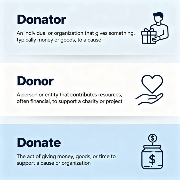 Donator vs Donor vs Donate: Understanding Key Differences