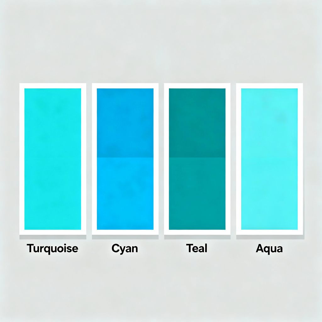 turquoise vs cyan vs teal vs aqua