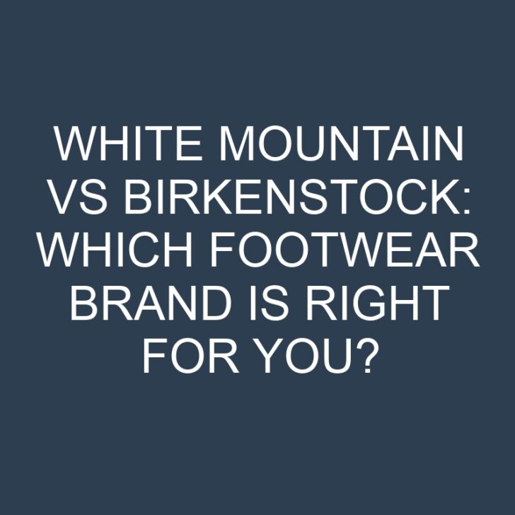 White Mountain vs Birkenstock: Which Footwear Brand Is Right for You?